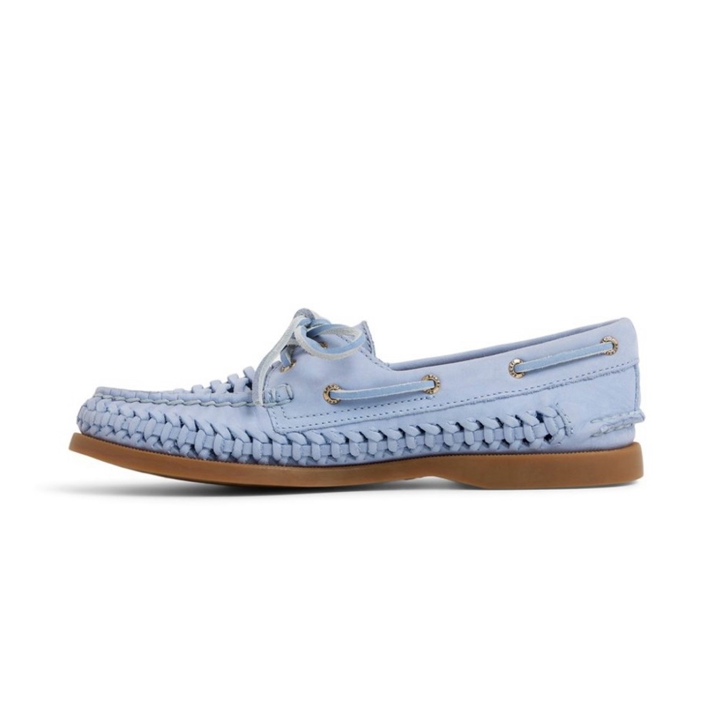 Sperry Women's Light Blue Woven Boat Shoe size 8.5 - Picture 2 of 6